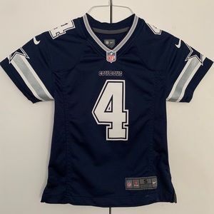 Youth Cowboys on-field jersey — #4 Dak Prescott